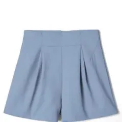 タック入りハイウエストショートパンツ[at1276] ブルー