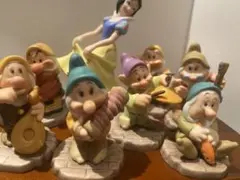 白雪姫と7人の小人 ガーデンフィギュアセット　生産終了品❗️ 超希少 ビンテージ ディズニーランド 白雪姫と七人の小人 陶器