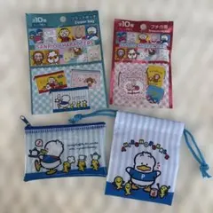 サンリオキャラクター プチ巾着、フラットポーチ
