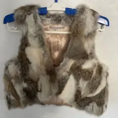【未使用】リアルラビットファー　ショート丈ベスト