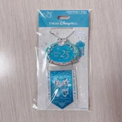 東京ディズニーシー25周年ジュビリーバッジ＆リボンと折りたたみ傘 