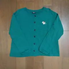 MOOMIN　ムーミン　ワンポイント刺繍　スウェットカーディガン　グリーン　Lのサムネイル