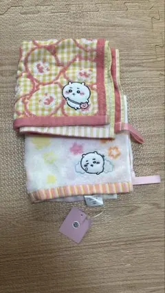 キャラクター刺繍タオル2枚セット　ちいかわ　紐付きタオル