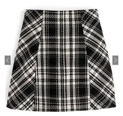 インパン裏地付きチェック柄ツイードミニスカート「ta088」