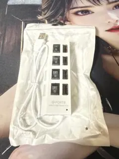 USB ハブ、４ステーション、各スイッチ付き、ACアダプター接続端子付き