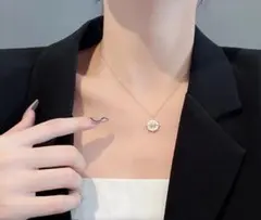 パールコイン ネックレス サージカルステンレス 【ラスト1】 ジルコニアダイヤ