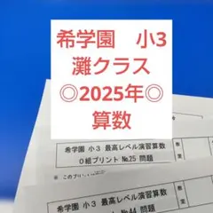 希学園　小3 【灘クラス】プリント 最高レベル算数 希学園 小3 【灘クラス】プリント 最高レベル算数 - メルカリ