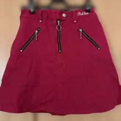 ワインレッド ジッパーポケット スカート