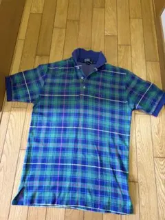 訳有りRalph Lauren チェック柄ポロシャツ S made in USA