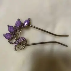 ヘアーアクセサリー かんざし パープル