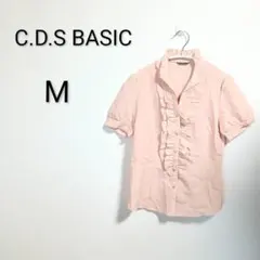 S930 C.D.S BASIC フリル シャツ ブラウス Mサイズ ピンクのサムネイル