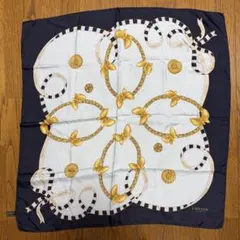 LANVIN シルクスカーフ ネイビー