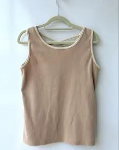 YE LiBARE ベージュ　パイピングタンクトップ　オートミールのサムネイル