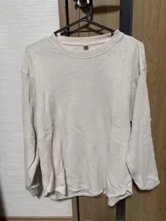UNIQLO アイボリー ワッフル長袖トップス M