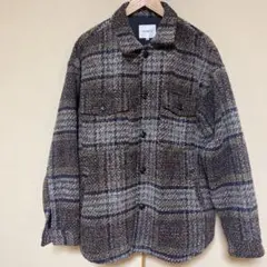 【ＴＫ】チェック柄ウール混紡ジャケット(ＸＬ)
