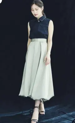 L'AUBE BLANC Arc Tuck Balloon Skirt Mサイズ - メルカリ