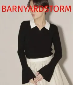 2回着用★ BARNYARDSTORM 襟付きニット　黒　m170A