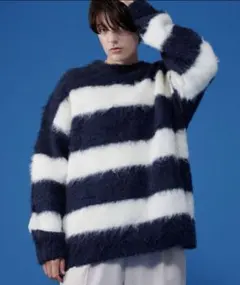 oncily SHAGGY MELANGE BORDER KNIT