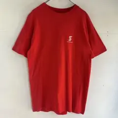 90s ヘインズ プリントTシャツ シングルステッチTシャツ 企業Tシャツ 赤