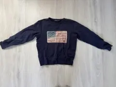 ラルフローレン　アメリカ国旗プリント ネイビー セーター