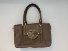 Tory Burch ブラウンレザーショルダーバッグ