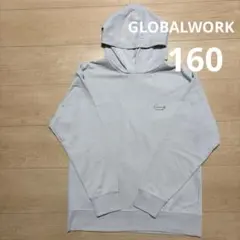 グローバルワーク 薄グレー トレーナー フード付きパーカー 長袖 160 男の子