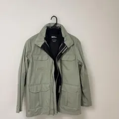 グレー ナイロンジャケット フロントジッパー