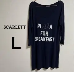SCARLETT 【 Ｌ 】Tシャツ ネイビー ロング丈