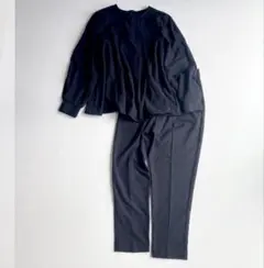 ルイルエブティック　裏起毛タックフレアトップス＆シークレットゴムテーパードパンツ