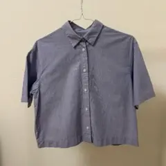 無印良品 半袖シャツ ブルー ストライプ Sのサムネイル