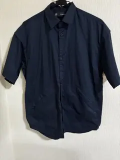 ジップポケットシャツ(5分袖) GU×UNDERCOVER ネイビー Mサイズのサムネイル