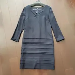 スーナウーナ　美シルエット　ワンピース　ネイビー　サイズ36　日本製