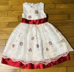 アイボリー刺繍　フォーマルドレス　発表会　結婚式