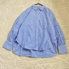 美品✨ノーリーズ　23ss ストライプ　長袖シャツ　パールボタン　コットン