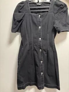 SRYブラックデニムミニワンピース 半袖