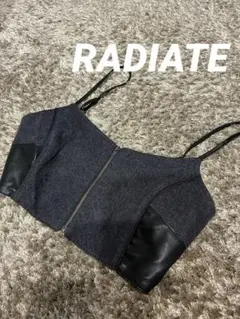 RADIATE ポイントレザージップデニムビスチェ