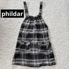 一点もの✨海外古着【phildar 】チェック柄サスペンダースカート 38