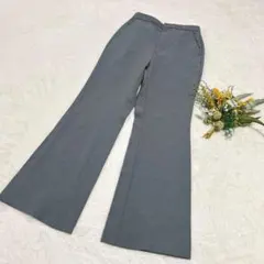 【ジーユー】GU レディース ストレッチフレアパンツ スラックス グレー S ●