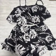 レディース　水着　3点セット　花柄　ブラック