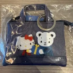 ファミリア ハローキティ コラボ ミニデニムバッグ 青 ネイビー - メルカリ