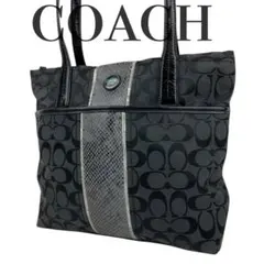 COACH コーチ シグネチャー パイソン　トートバッグ 25706 ブラック