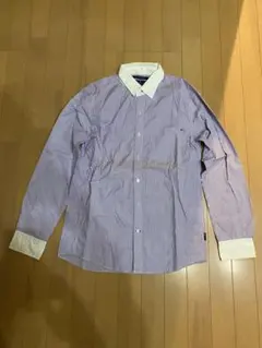 R. NEWBOLD 長袖シャツ L 紫と白のストライプ
