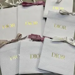 Dior ショップ袋 ホワイト 2色リボン付き