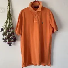 Polo オレンジ ポロシャツ クラシックフィット　ダメージド
