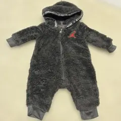 Jordan 黒もふもふフリースロンパース 3m/62cm