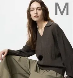 未使用⭐️ユニクロ ウォッシャブルニットリブポロセーター