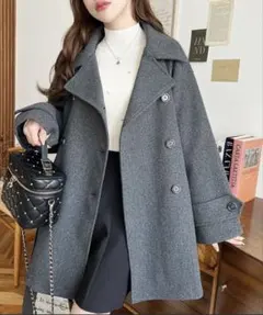 トレンチコート ミドル丈 グレー