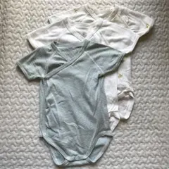 プチバトー　前開きベビー肌着 3枚セット　12m/74cm