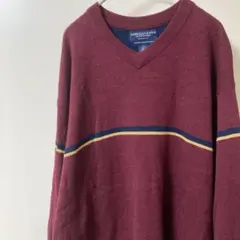 ペ*x様 11 オーストラリア製AMERICAN EAGLE バーガンディ Vのサムネイル