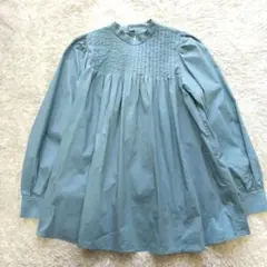 新品 ✨24SS ルネ ギャザー パール ブラウス 34 ティファニーブルー 